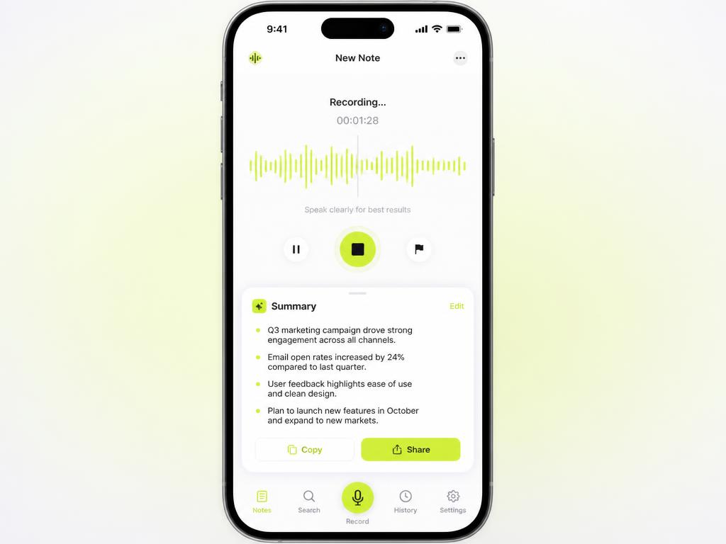 SUM AI — Speech-to-text заметки